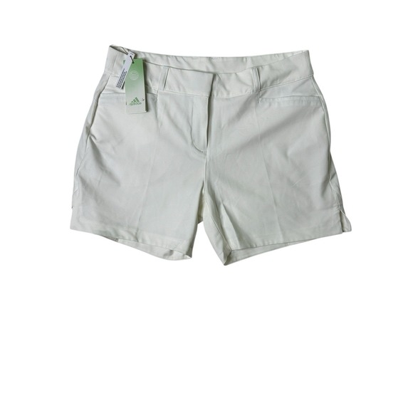 adidas Pants - Adidas 5" Primegreen Golf Shorts White Women's 12 Stretch Flat Front Pockets